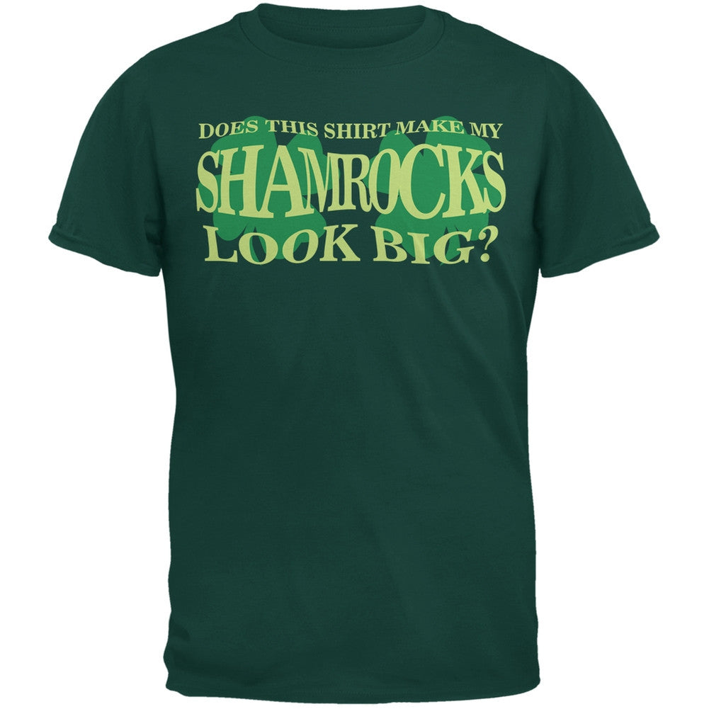 St. Patricks Day Big Irish Shamrocks Funny Forest Green Adult T-Shirt Men's T-Shirts Old Glory 2XL Green 