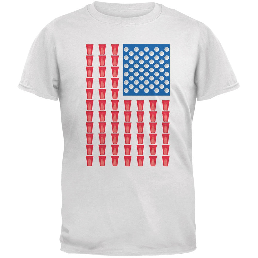 St. Patricks Day - American Flag Party Cups White Adult T-Shirt Men's T-Shirts Old Glory 2XL White 