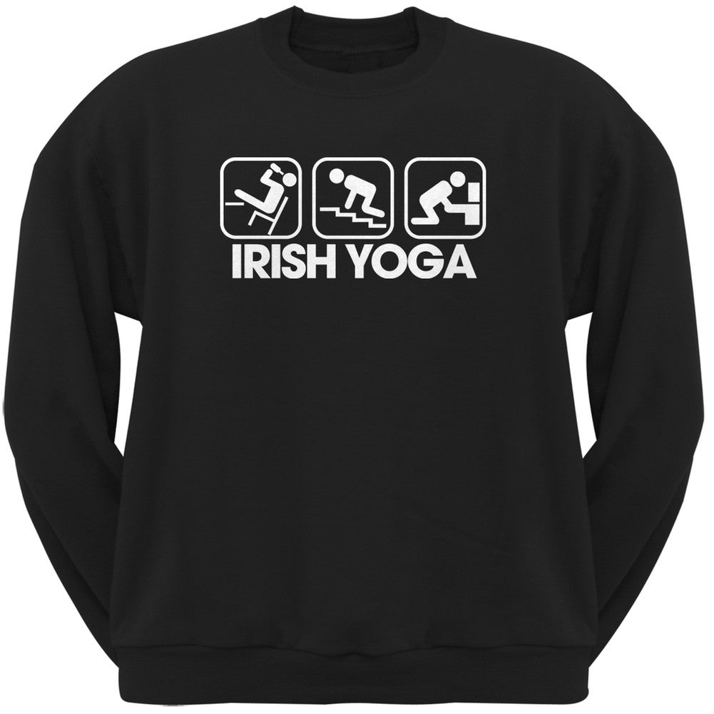 St. Patrick's Day - Irish Yoga Black Adult Sweatshirt Men's Sweatshirts Old Glory 2XL Black 