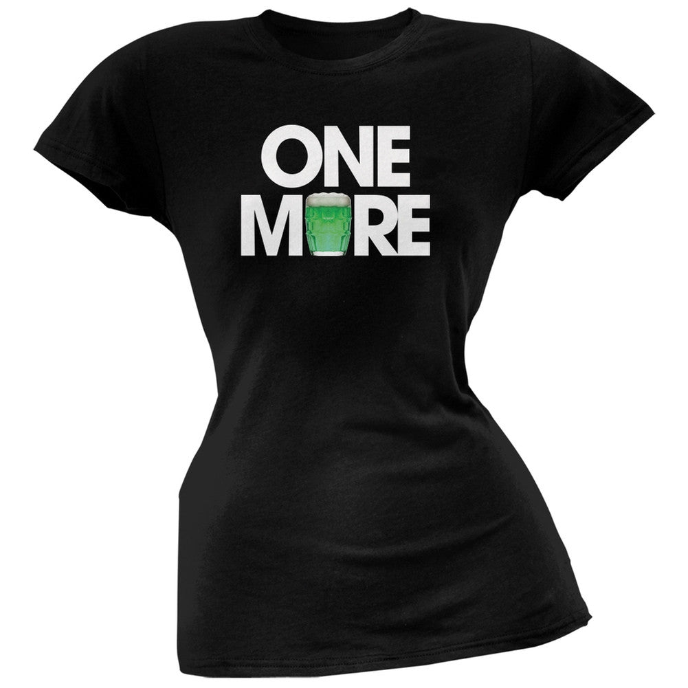 St. Patricks Day- One More Black Soft Juniors T-Shirt Juniors T-Shirts Old Glory 2XL Black 