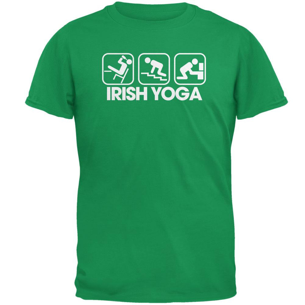 St. Patrick's Day - Irish Yoga Irish Green Adult T-Shirt Men's T-Shirts Old Glory 2XL Green 