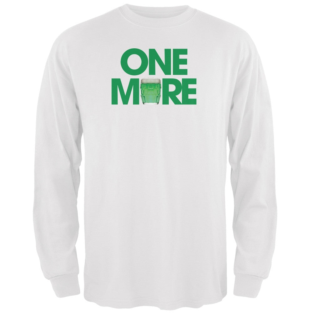 St. Patricks Day - One More White Adult Long Sleeve T-Shirt Men's Long Sleeves Old Glory 2XL White 