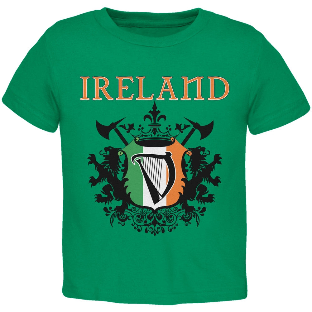 St. Patricks Day - Heraldic Irish Harp Kelly Toddler T-Shirt Toddler T-Shirts Old Glory 2T Green 