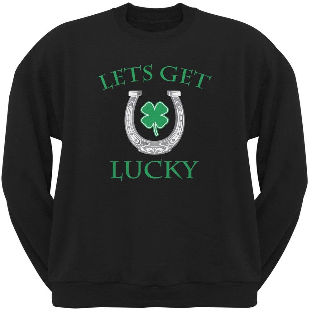 St. Patricks Day - Lets Get Lucky Black Adult Sweatshirt Men's Sweatshirts Old Glory 2XL Black 