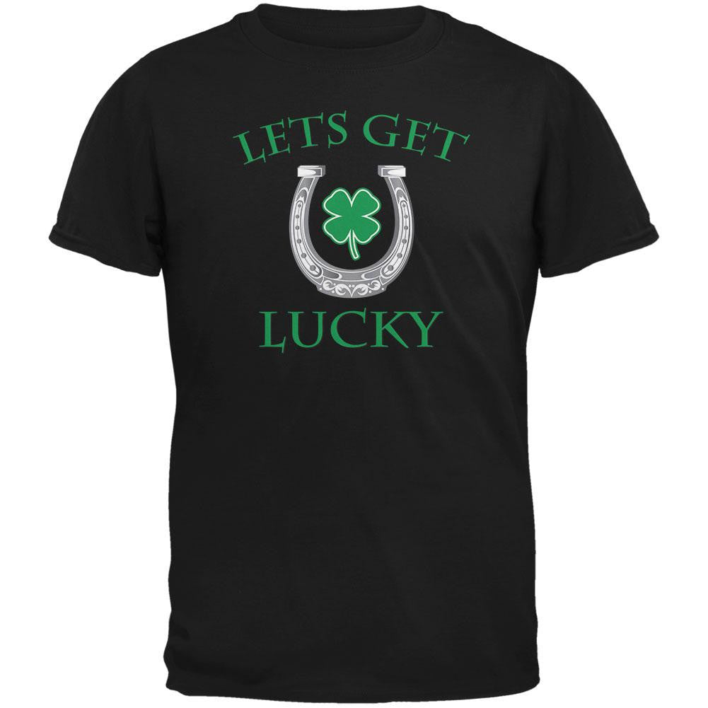 St. Patricks Day - Lets Get Lucky Black Adult T-Shirt Men's T-Shirts Old Glory 2XL Black 