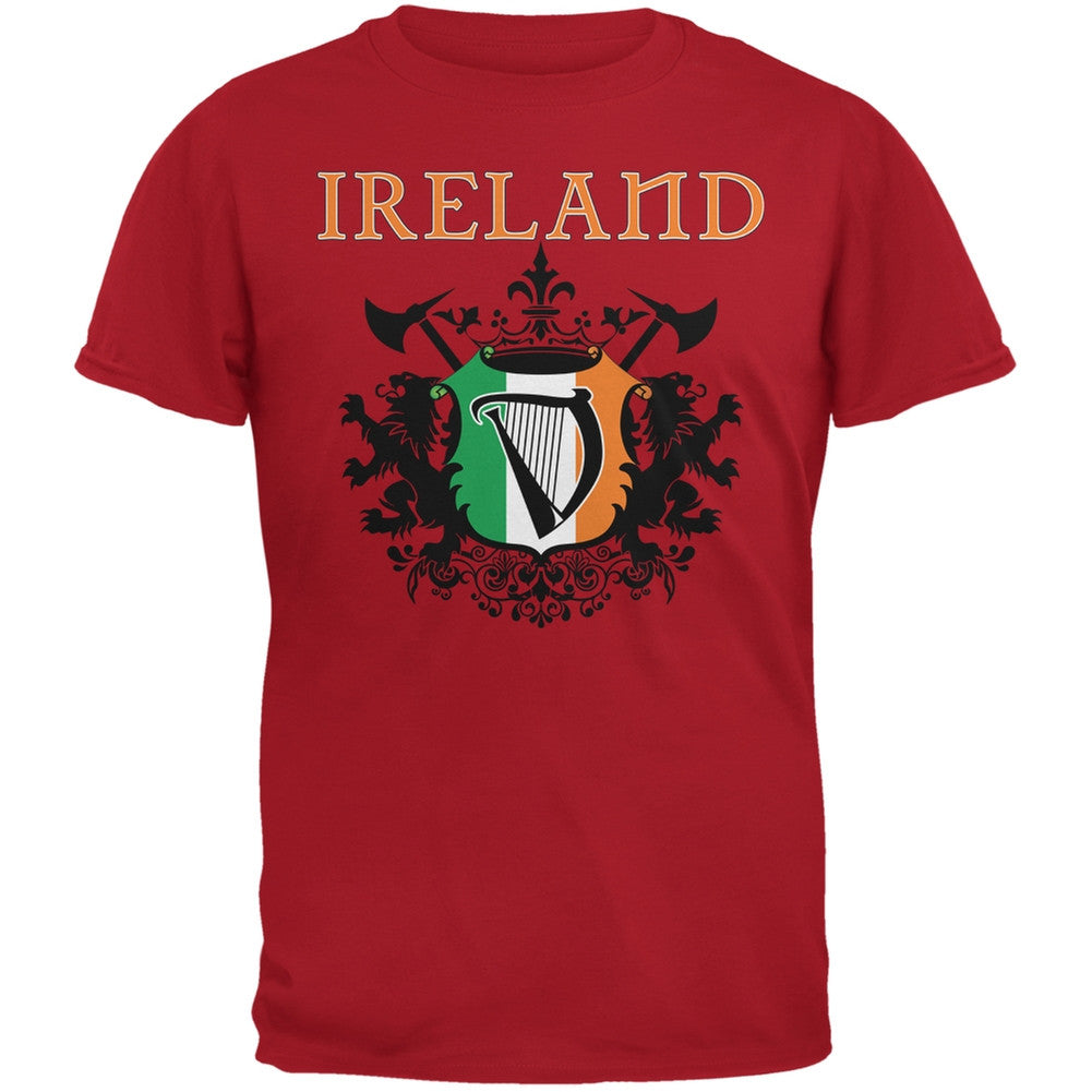 St. Patricks Day - Heraldic Irish Harp Red Youth T-Shirt Youth T-Shirts Old Glory LG Red 