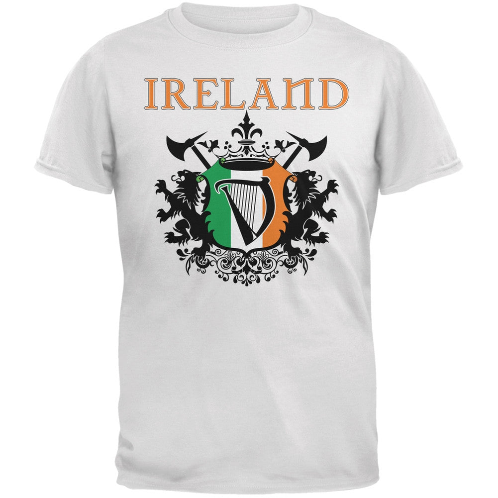 St. Patricks Day - Heraldic Irish Harp White Youth T-Shirt Youth T-Shirts Old Glory LG White 