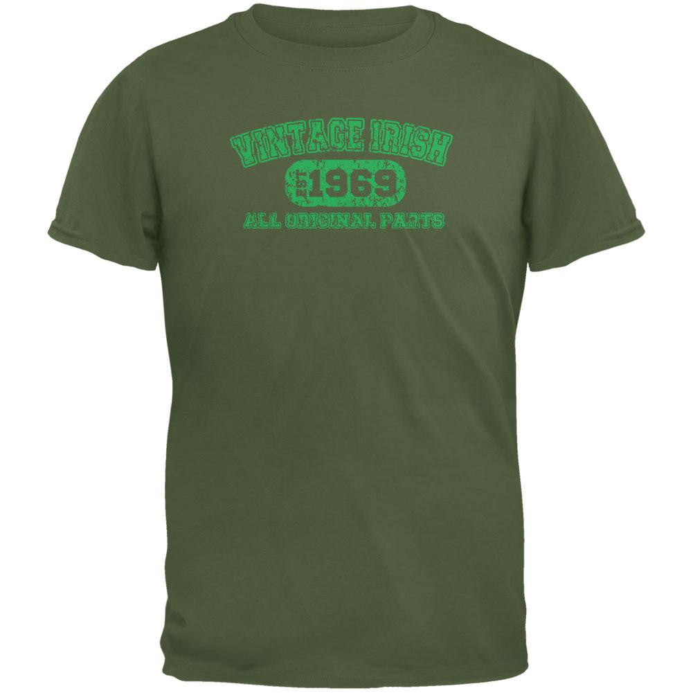 St. Patricks Day - Vintage Irish 1969 Military Green Adult T-Shirt Men's T-Shirts Old Glory 2XL Green 