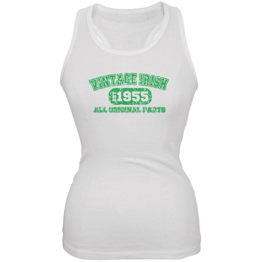 St. Patricks Day - Vintage Irish 1955 White Juniors Soft Tank Top Juniors T-Shirts Old Glory 2XL White 