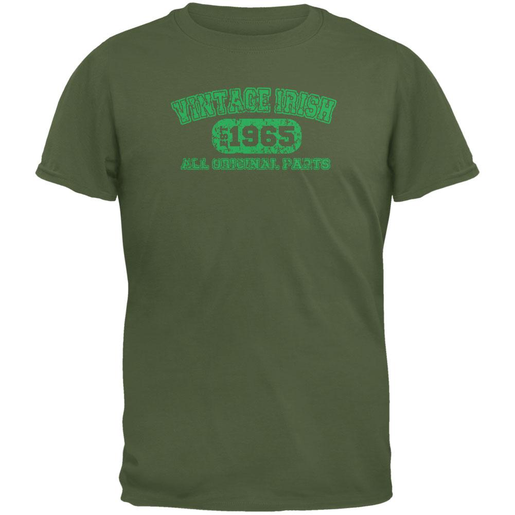 St. Patricks Day -  Vintage Irish 1965 Military Green Adult T-Shirt Men's T-Shirts Old Glory 2XL Green 