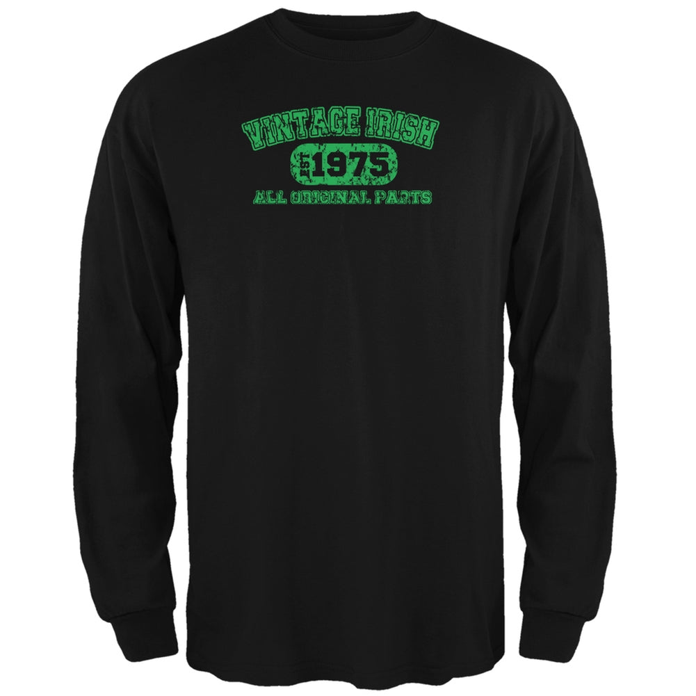 St. Patricks Day - Vintage Irish 1975 Black Adult Long Sleeve T-Shirt Men's Long Sleeves Old Glory 2XL Black 