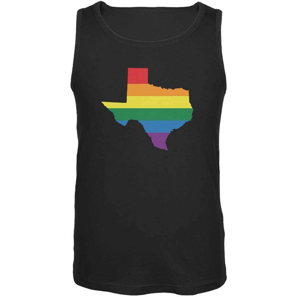 Texas LGBT Gay Pride Rainbow Black Adult Tank Top Men's Tank Tops Old Glory 2XL Black 