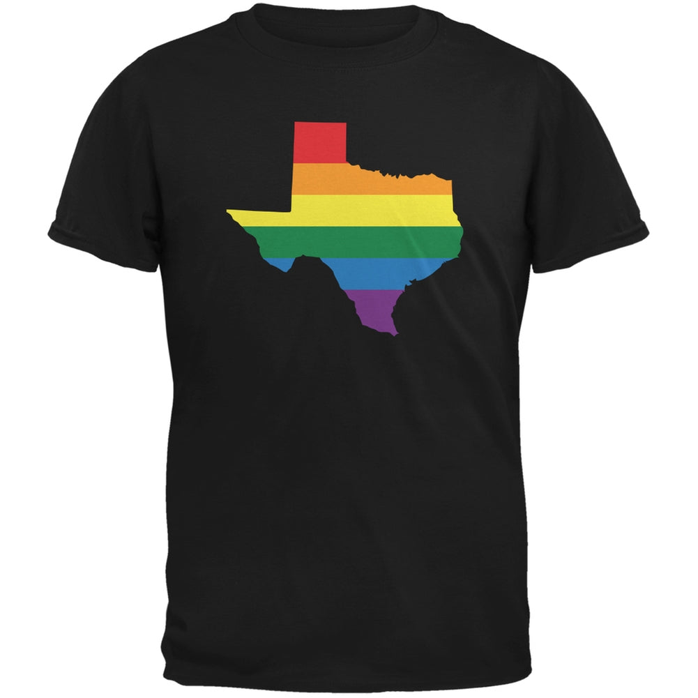 Texas LGBT Gay Pride Rainbow Black Youth T-Shirt Youth T-Shirts Old Glory LG Black 