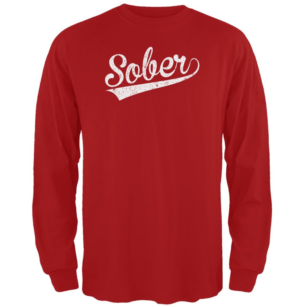 St. Patricks Day - Sober Red Adult Long Sleeve T-Shirt Men's Long Sleeves Old Glory 2XL Red 