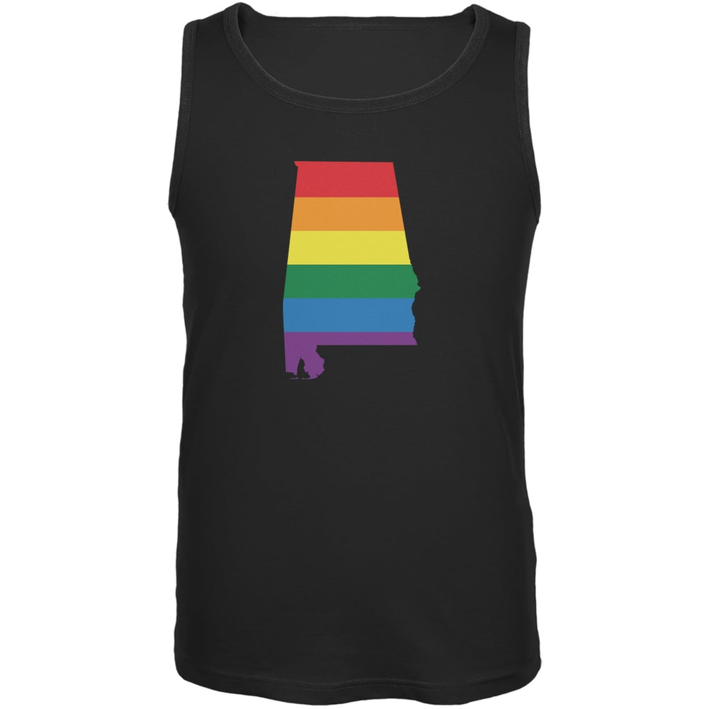 Alabama LGBT Gay Pride Rainbow Black Adult Tank Top Men's Tank Tops Old Glory 2XL Black 