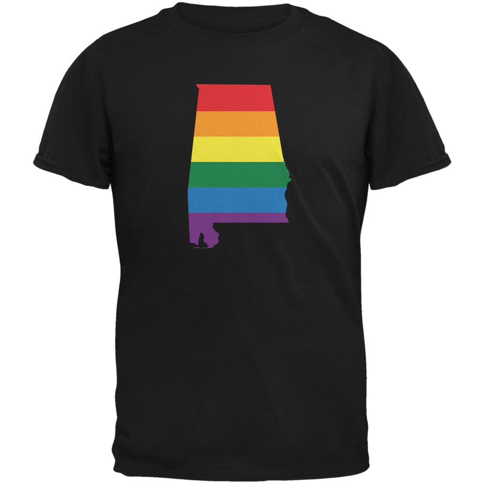 Alabama LGBT Gay Pride Rainbow Black Youth T-Shirt Youth T-Shirts Old Glory LG Black 