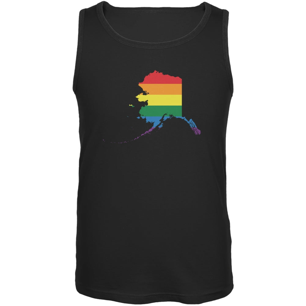 Alaska LGBT Gay Pride Rainbow Black Adult Tank Top Men's Tank Tops Old Glory 2XL Black 