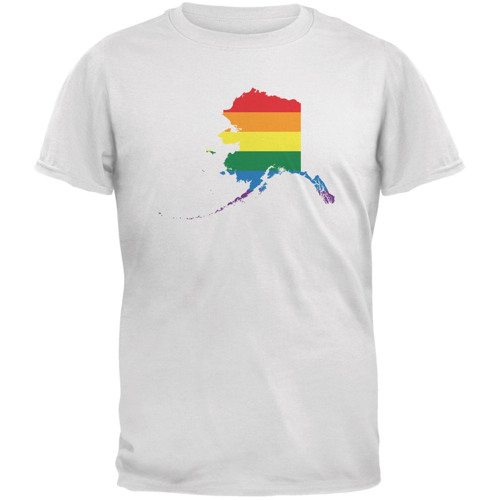 Alaska LGBT Gay Pride Rainbow White Youth T-Shirt Youth T-Shirts Old Glory LG White 