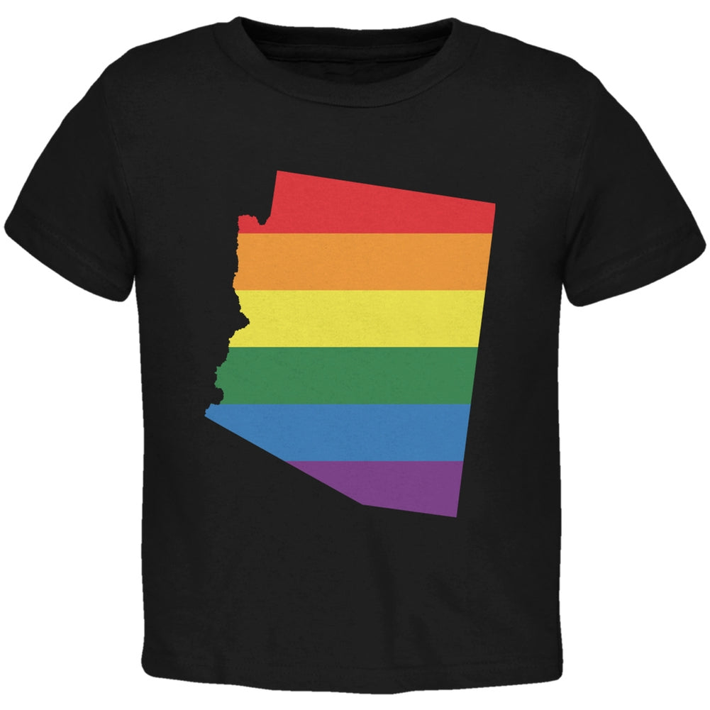 Arizona LGBT Gay Pride Rainbow Black Toddler T-Shirt Toddler T-Shirts Old Glory 2T Black 