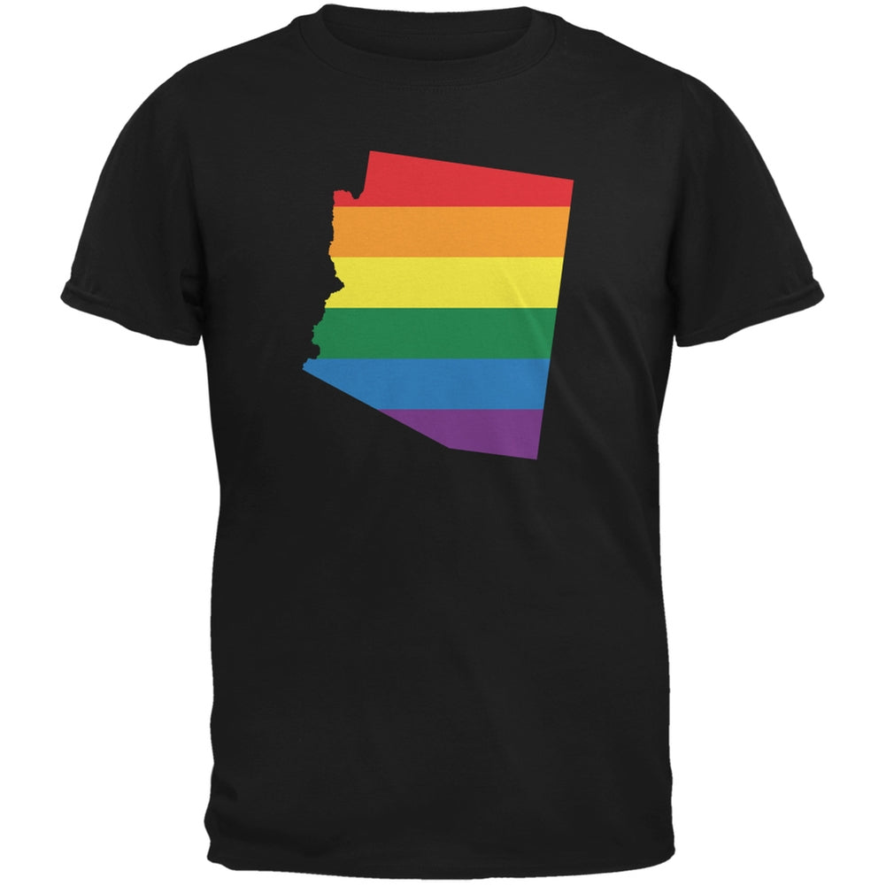 Arizona LGBT Gay Pride Rainbow Black Adult T-Shirt Men's T-Shirts Old Glory 2XL Black 