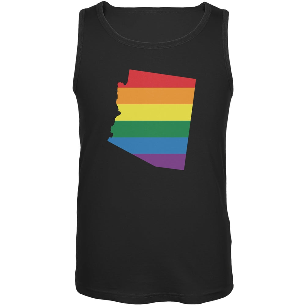 Arizona LGBT Gay Pride Rainbow Black Adult Tank Top Men's Tank Tops Old Glory 2XL Black 