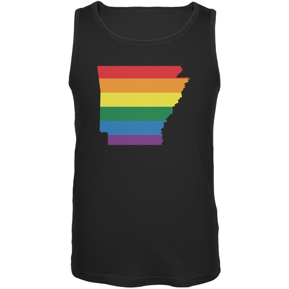 Arkansas LGBT Gay Pride Rainbow Black Adult Tank Top Men's Tank Tops Old Glory 2XL Black 