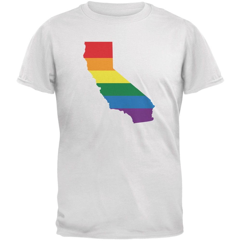 California LGBT Gay Pride Rainbow White Youth T-Shirt Youth T-Shirts Old Glory LG White 