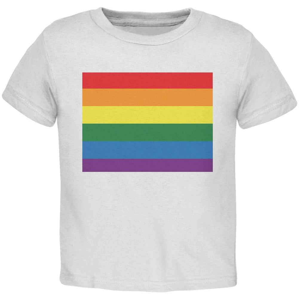 Colorado LGBT Gay Pride Rainbow White Toddler T-Shirt Toddler T-Shirts Old Glory 2T White 