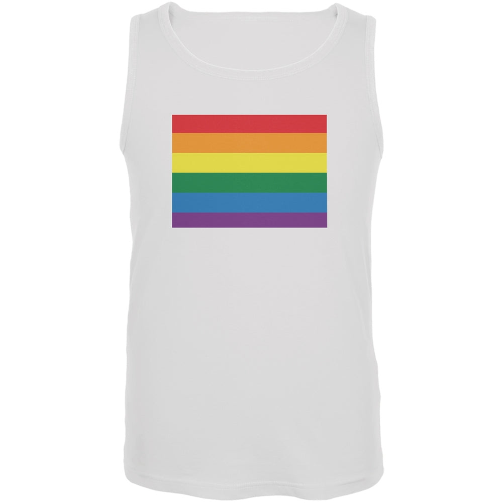 Colorado LGBT Gay Pride Rainbow White Adult Tank Top Men's Tank Tops Old Glory 2XL White 