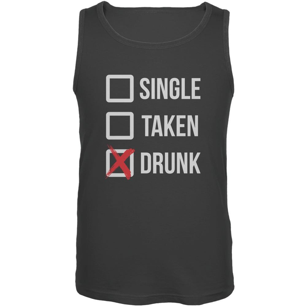 St. Patricks Day - Single Taken Drunk Charcoal Grey Adult Tank Top Men's Tank Tops Old Glory 2XL Grey 