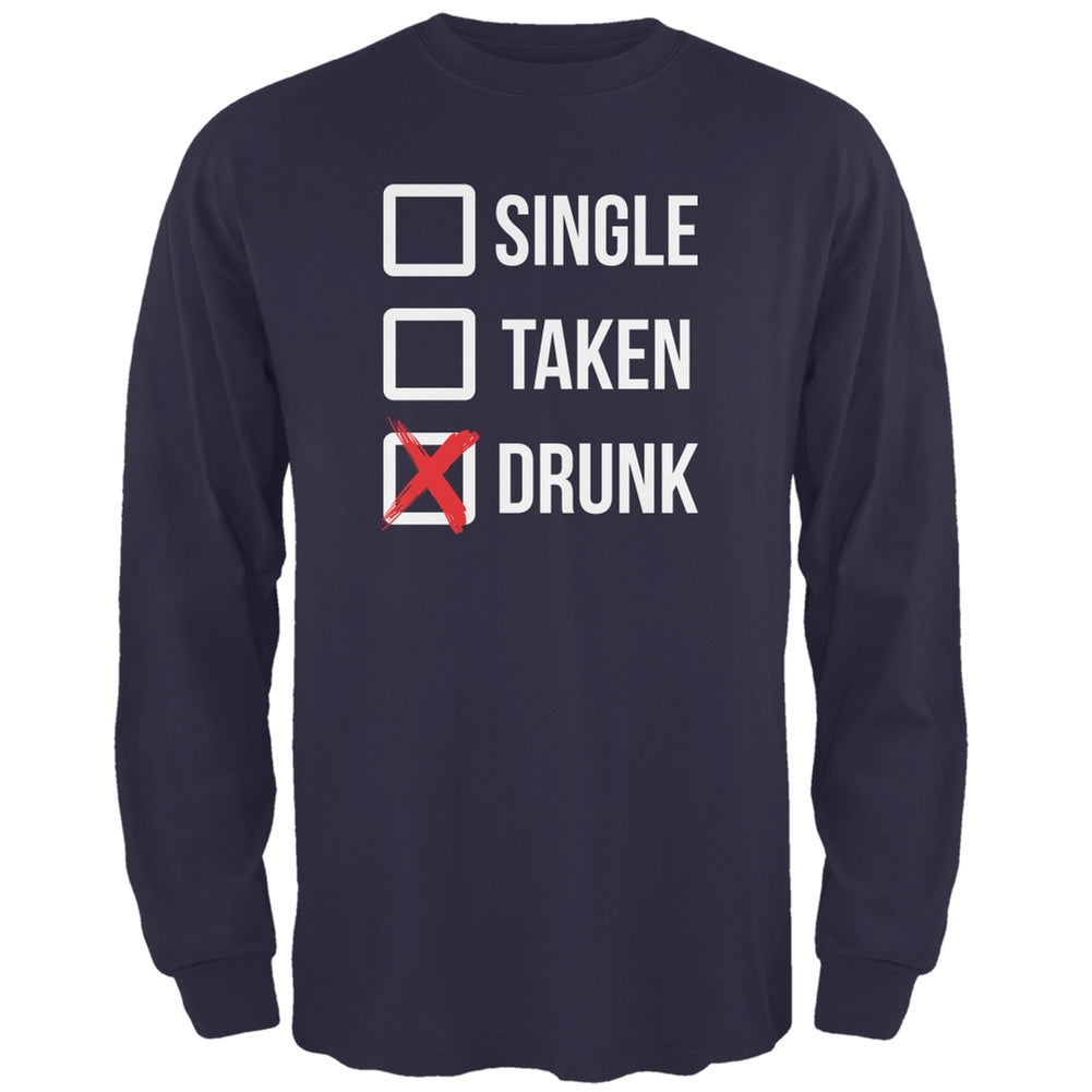 St. Patricks Day - Single Taken Drunk Navy Adult Long Sleeve T-Shirt Men's Long Sleeves Old Glory 2XL Blue 