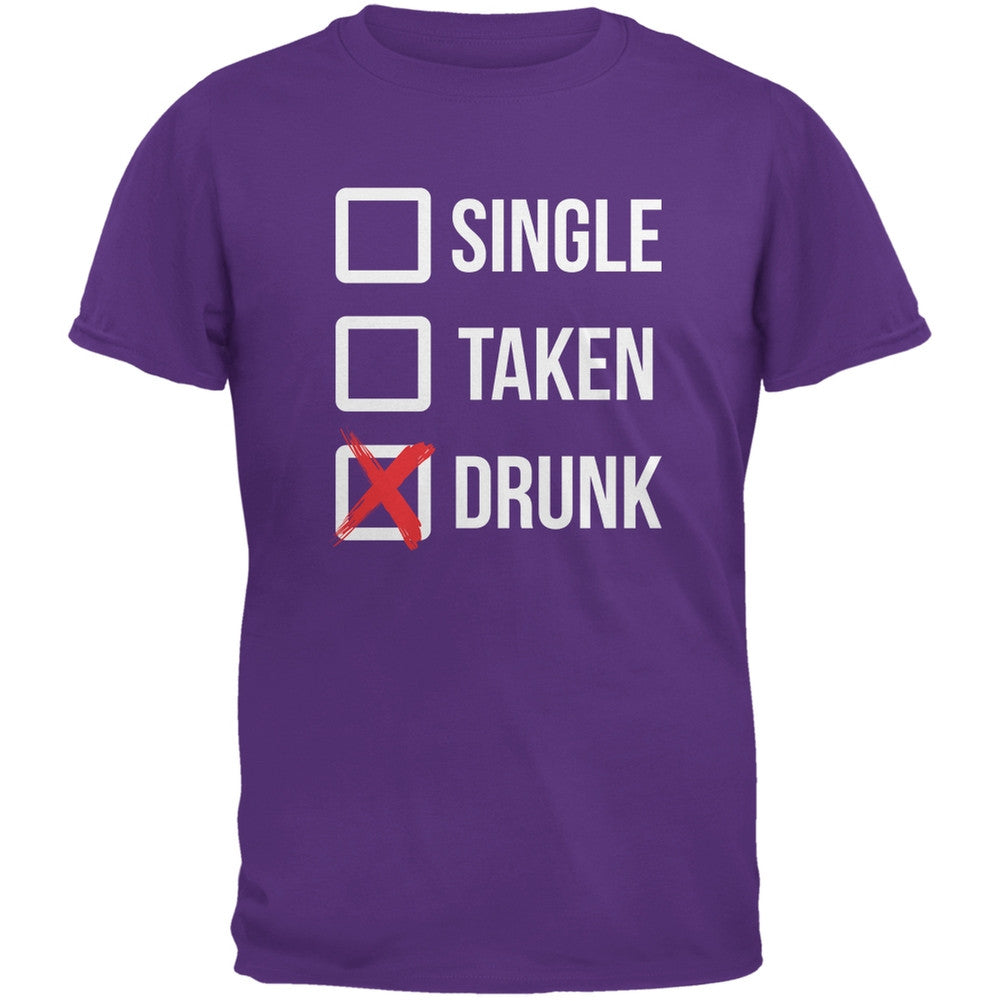 St. Patricks Day - Single Taken Drunk Purple Adult T-Shirt Men's T-Shirts Old Glory 2XL Purple 