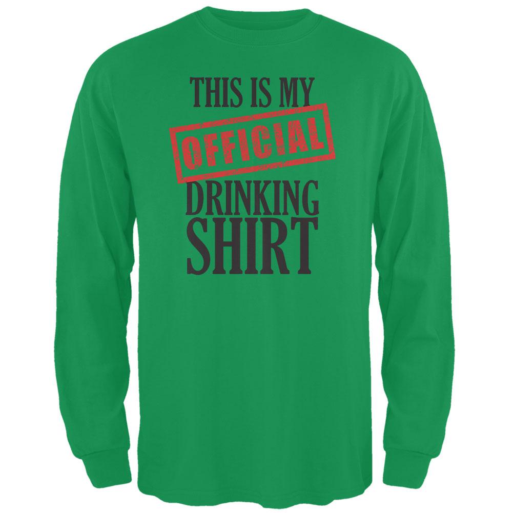 St. Patricks Day - Official Drinking Shirt Irish Green Adult Long Sleeve T-Shirt Men's Long Sleeves Old Glory 2XL Green 