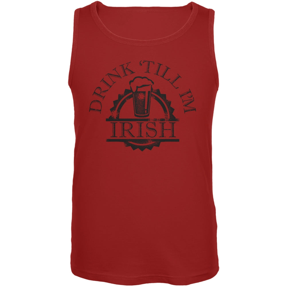 St. Patricks Day - Drink Till Im Irish Red Adult Tank Top Men's Tank Tops Old Glory 2XL Red 