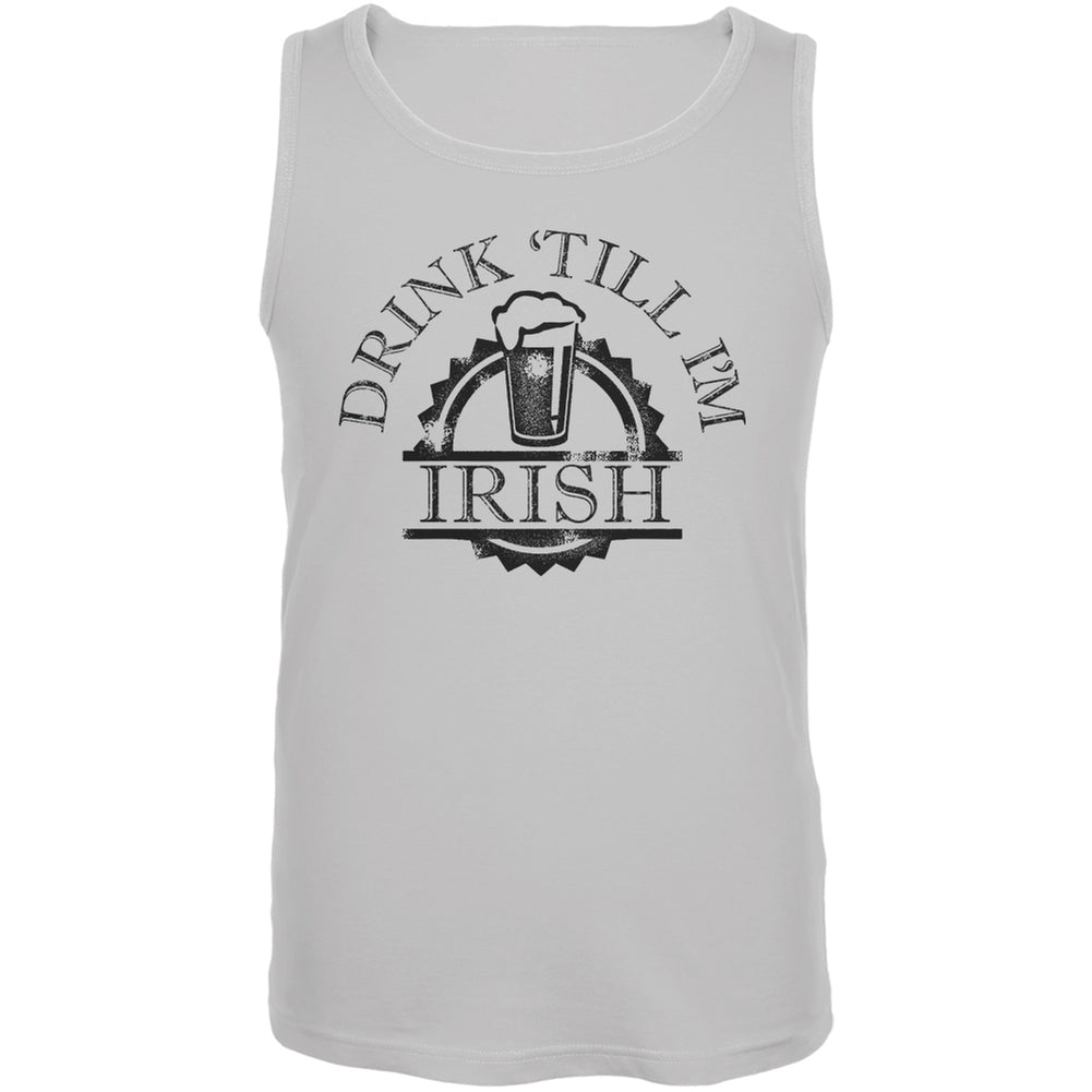 St. Patricks Day - Drink Till Im Irish White Adult Tank Top Men's Tank Tops Old Glory 2XL White 