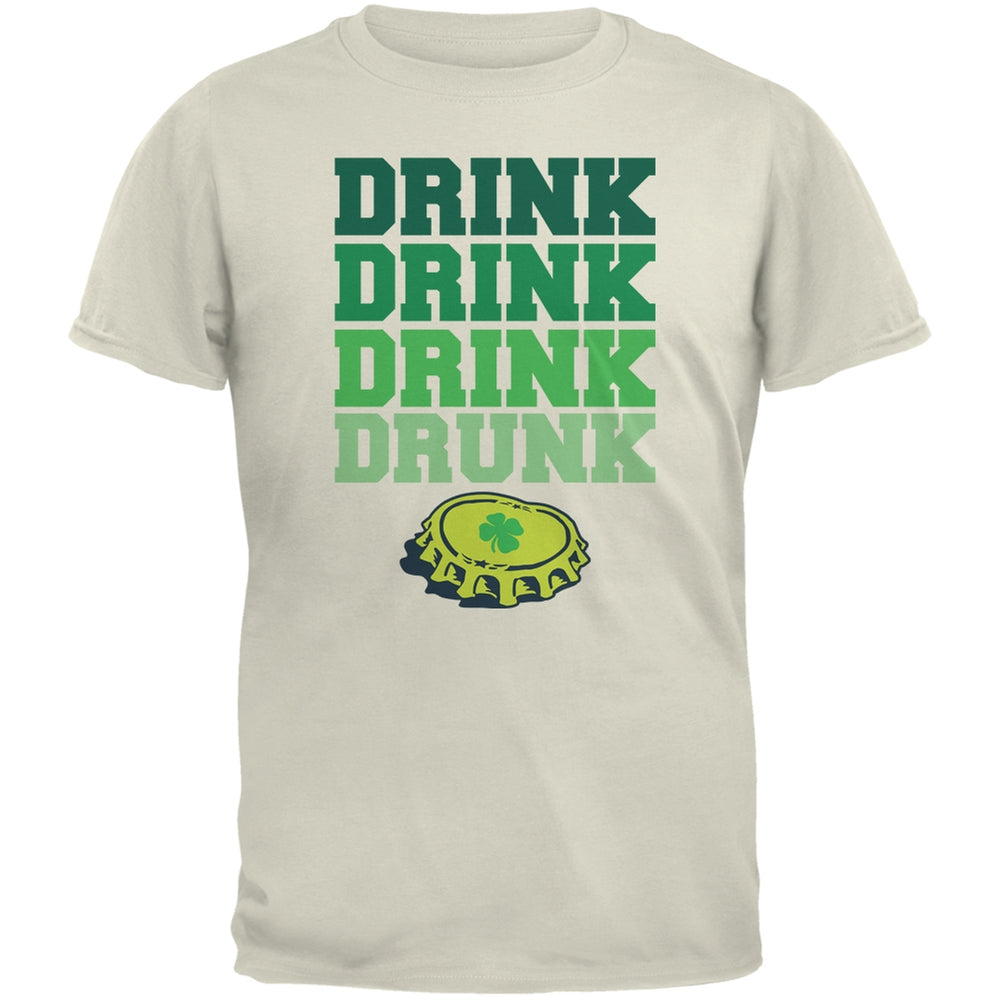 St. Patricks Day - Drink Drink Drunk Natural Adult T-Shirt Men's T-Shirts Old Glory 2XL Off-White 