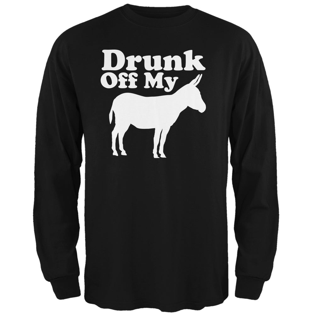 St. Patricks Day - Drunk Off My Ass Black Adult Long Sleeve T-Shirt Men's Long Sleeves Old Glory 2XL Black 