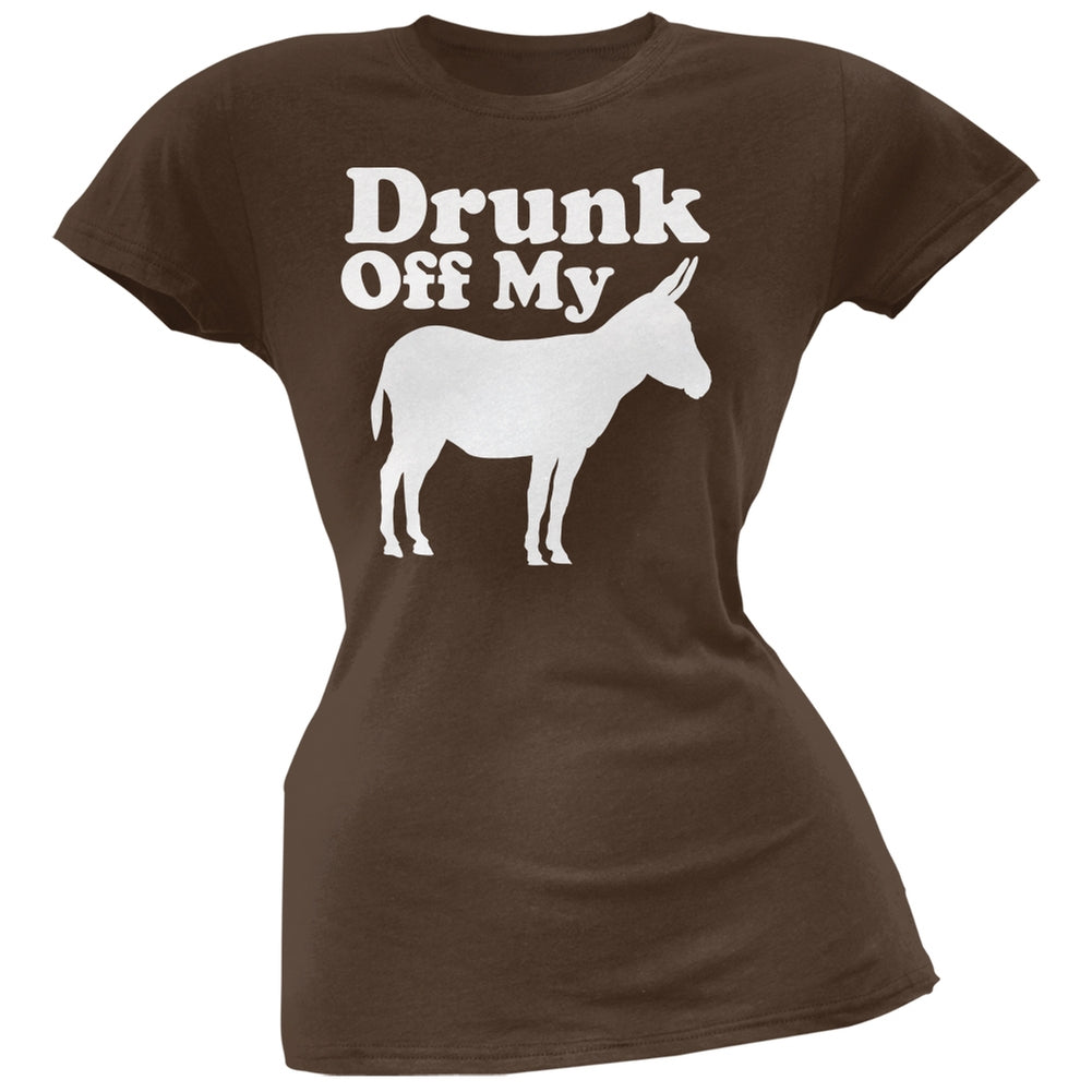 St. Patricks Day - Drunk Off My Ass Brown Soft Juniors T-Shirt Juniors T-Shirts Old Glory 2XL Brown 