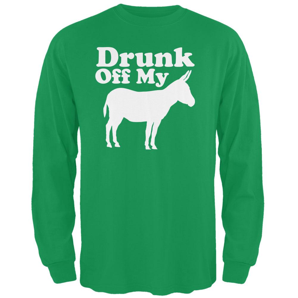 St. Patricks Day - Drunk Off My Ass Irish Green Adult Long Sleeve T-Shirt Men's Long Sleeves Old Glory 2XL Green 