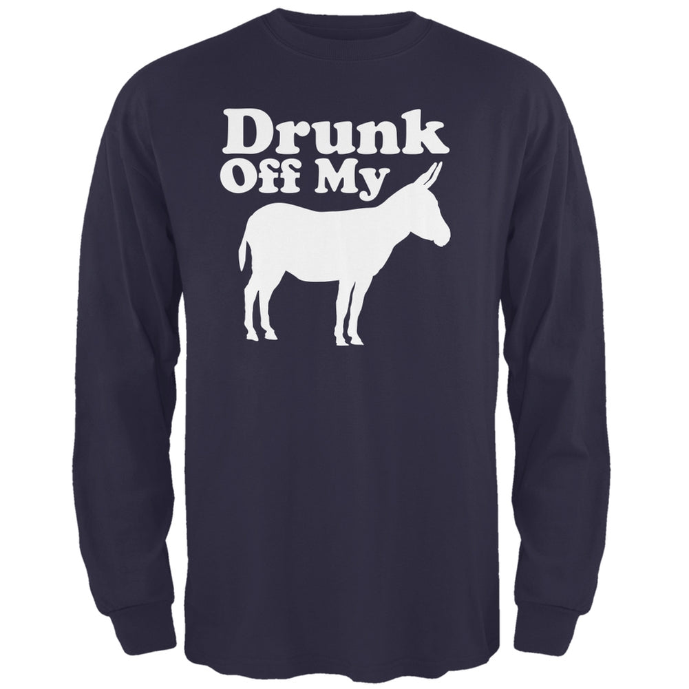 St. Patricks Day - Drunk Off My Ass Navy Adult Long Sleeve T-Shirt Men's Long Sleeves Old Glory 2XL Blue 