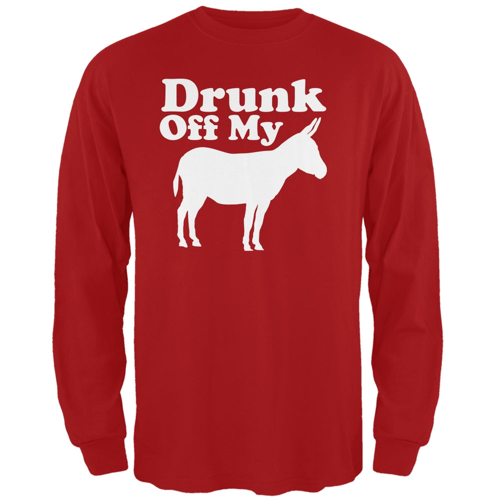 St. Patricks Day - Drunk Off My Ass Red Adult Long Sleeve T-Shirt Men's Long Sleeves Old Glory 2XL Red 