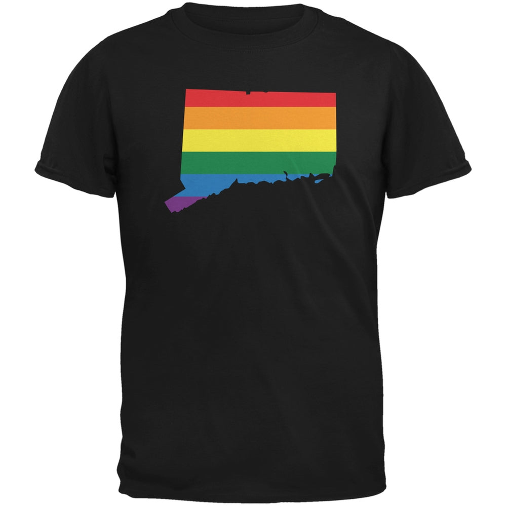 Connecticut LGBT Gay Pride Rainbow Black Youth T-Shirt Youth T-Shirts Old Glory LG Black 