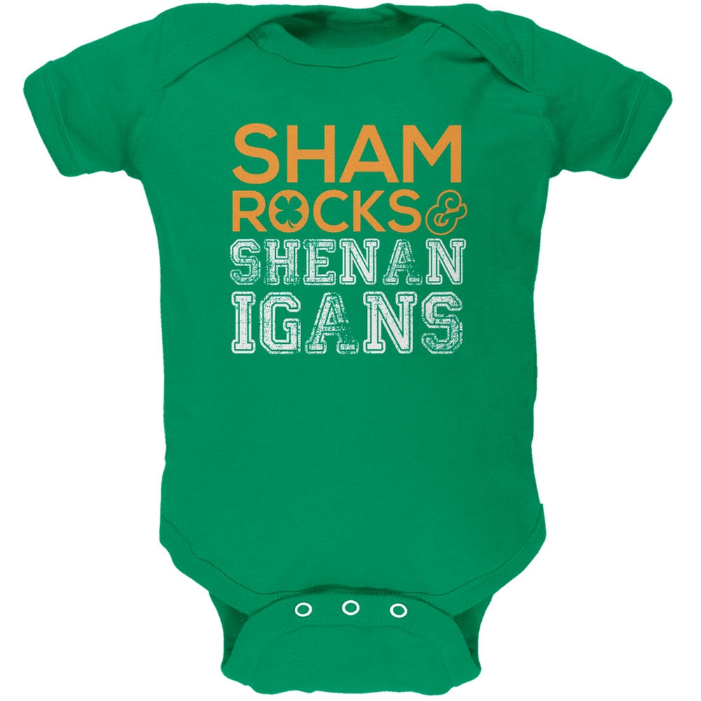 St. Patricks Day - Shamrocks & Shenanigans Kelly Soft Baby One Piece Baby One Piece Old Glory   