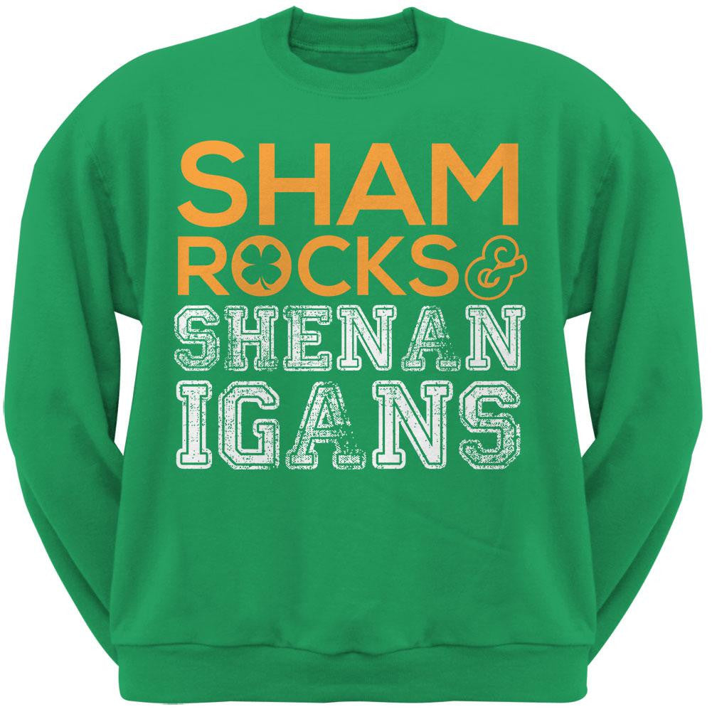 St. Patricks Day - Shamrocks & Shenanigans Green Adult Sweatshirt Men's Sweatshirts Old Glory   