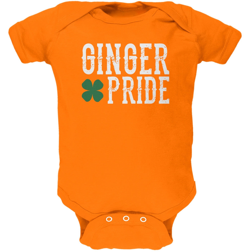 St. Patricks Day - Ginger Pride Orange Soft Baby One Piece Baby One Piece Old Glory   