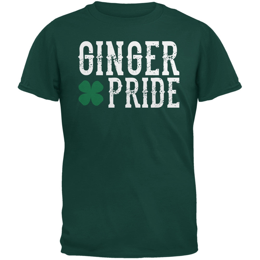 St. Patricks Day - Ginger Pride Forest Green Adult T-Shirt Men's T-Shirts Old Glory   