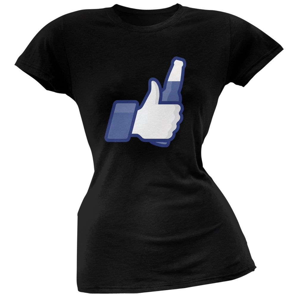 St. Patricks Day - "Like" Beer Black Soft Juniors T-Shirt Juniors T-Shirts Old Glory 2XL Black 