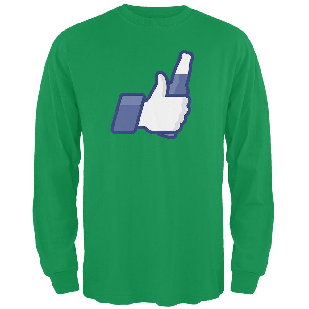 St. Patricks Day - "Like" Beer Irish Green Adult Long Sleeve T-Shirt Men's Long Sleeves Old Glory 2XL Green 