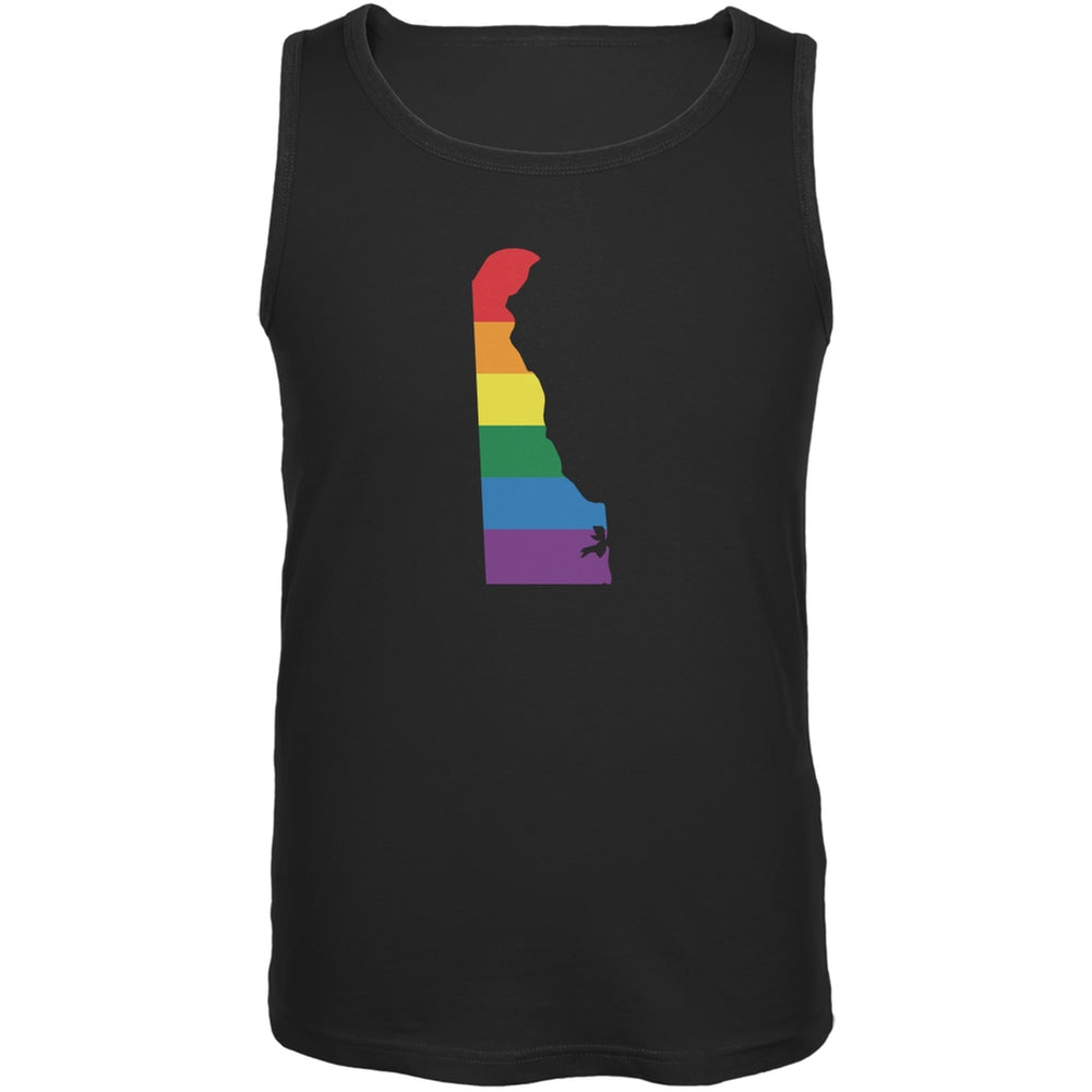 Delaware LGBT Gay Pride Rainbow Black Adult Tank Top Men's Tank Tops Old Glory 2XL Black 