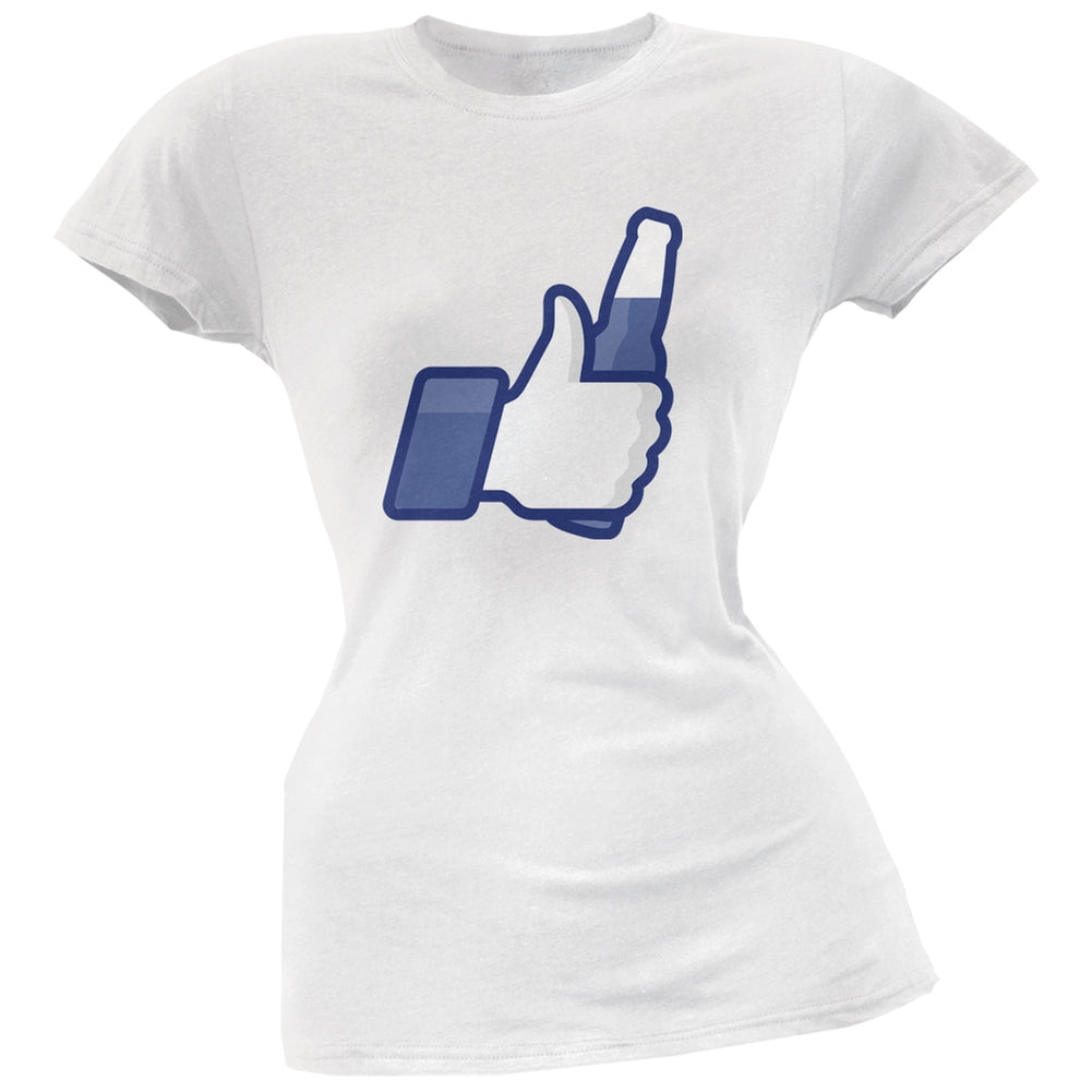 St. Patricks Day - "Like" Beer White Soft Juniors T-Shirt Juniors T-Shirts Old Glory 2XL White 